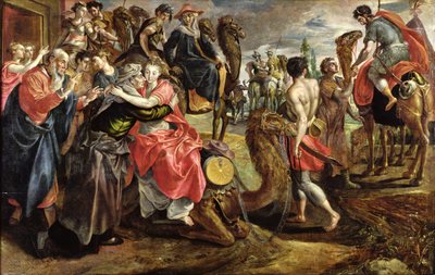 Rebecca Bidding Farewell to Her Family by Maarten de Vos